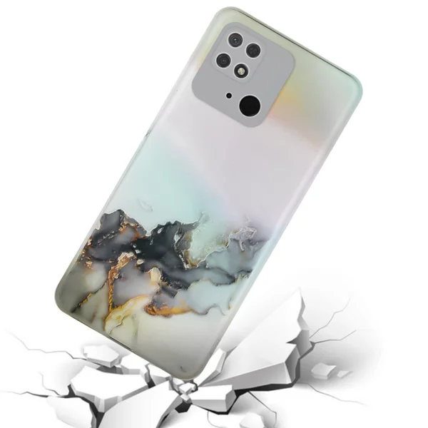 Silicone Case Marble for Xiaomi Redmi 10C, Black 2
