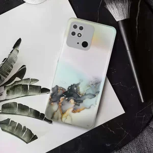 Silicone Case Marble for Xiaomi Redmi 10C, Black 3