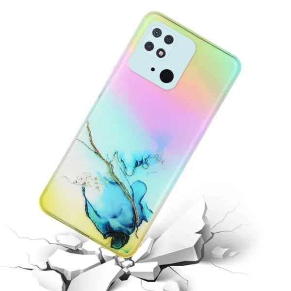 Silicone Case Marble for Xiaomi Redmi 10C, Blue 2