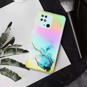 Silicone Case Marble for Xiaomi Redmi 10C, Blue 3