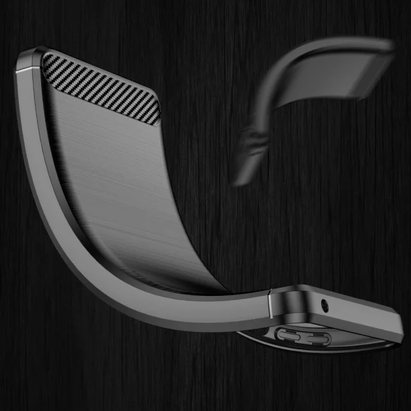 Силиконов Калъф Carbon Fibre Brushed за Samsung Galaxy S22 Ultra 5G, Черен 3