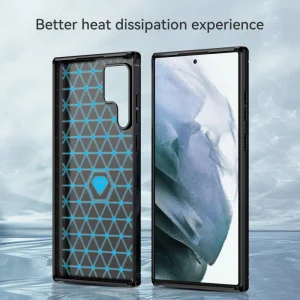 Силиконов Калъф Carbon Fibre Brushed за Samsung Galaxy S22 Ultra 5G, Черен 4
