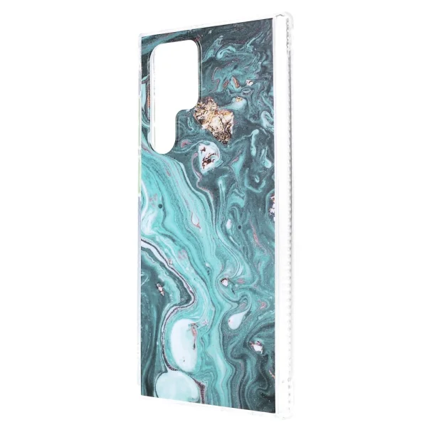 Силиконов калъф Marble за Samsung Galaxy S22 Ultra 5G, Зелен 2