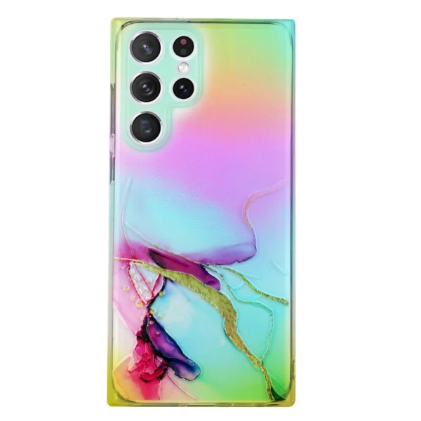Силиконов калъф Marble за Samsung Galaxy S22 Ultra 5G, Зелен 1