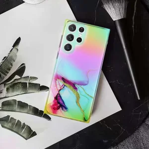 Силиконов калъф Marble за Samsung Galaxy S22 Ultra 5G, Зелен 3