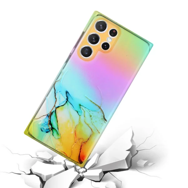 Силиконов калъф Marble за Samsung Galaxy S22 Ultra 5G, Жълт 2