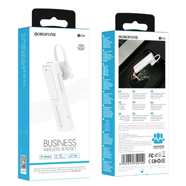 Wireless Bluetooth Headset Borofone BC30, White 2