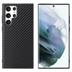 Удароустойчив калъф Fiber Texture за Samsung Galaxy S22 Ultra 5G, Черен