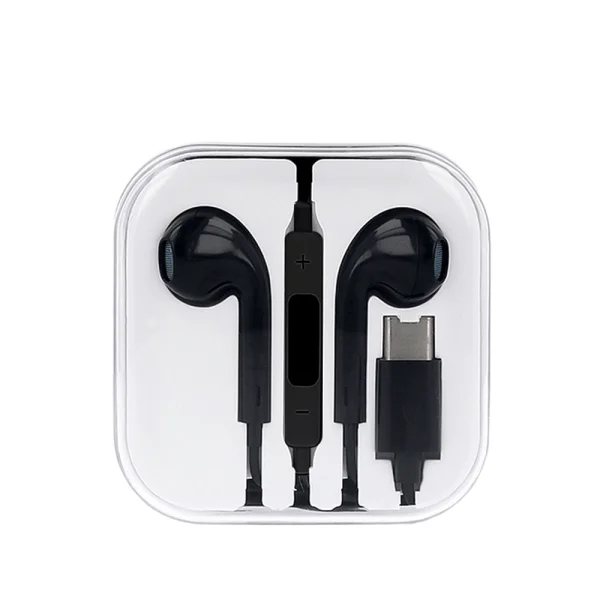 Headphones with microphone micro USB Type C MEGA BASS, Black 1