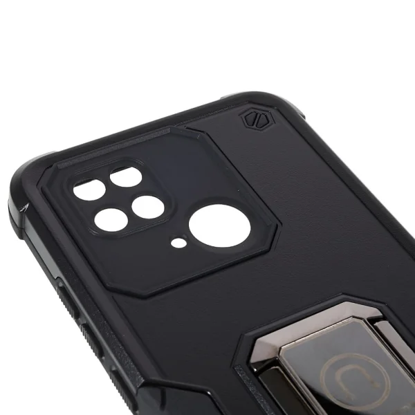 Shockproof Kickstand Ring case for Xiaomi Redmi 10C, Black 5