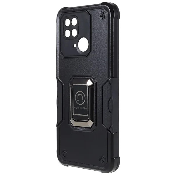 Shockproof Kickstand Ring case for Xiaomi Redmi 10C, Black 4