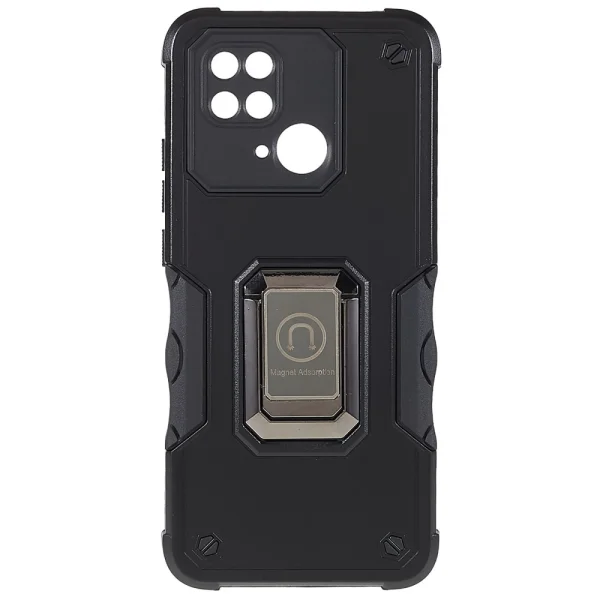 Shockproof Kickstand Ring case for Xiaomi Redmi 10C, Black 1