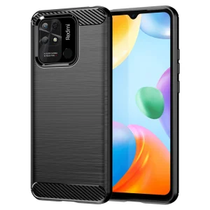 Силиконов калъф Carbon за Xiaomi Redmi 10C, Черен