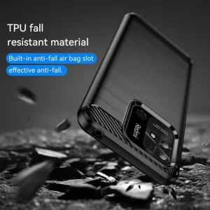 Carbon Silicone Case for Xiaomi Redmi 10C, Black 6