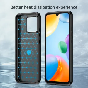 Carbon Silicone Case for Xiaomi Redmi 10C, Black 5