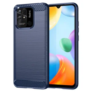 Силиконов Калъф Carbon Fibre Brushed за Xiaomi Redmi 10C, Син