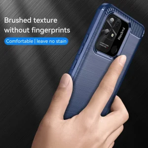Силиконов Калъф Carbon Fibre Brushed за Xiaomi Redmi 10C, Син 6