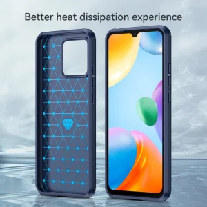 Силиконов Калъф Carbon Fibre Brushed за Xiaomi Redmi 10C, Син 5
