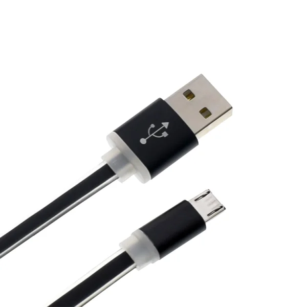 USB Cable SLIM with Metal Connectors Micro USB, Black 1