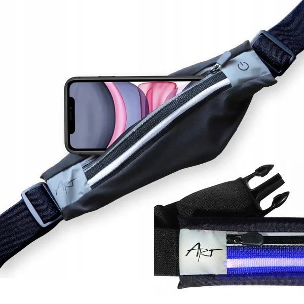 Спортен калъф за кръста APS-01B, Светещ, Черен 1
