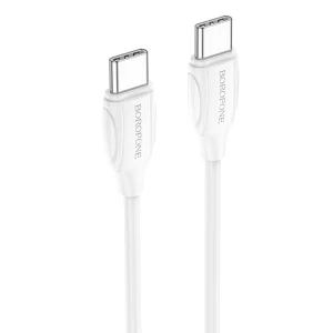 Кабел Borofone BX19 Double, Speed, от Type C към Type C, PD, 60W, 3A, Бял