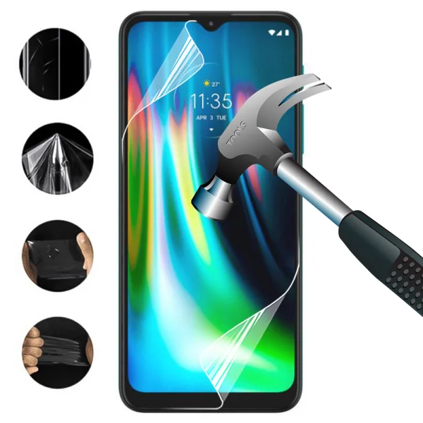Anti-Shock Hydrogel Protector for Motorola Moto G9 Play, front full 1