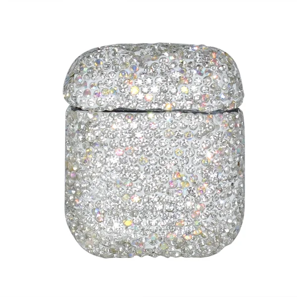 Plastic Case Diamonds for Airpods with buckle, Silver 1