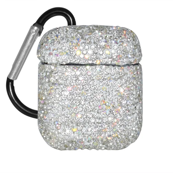 Plastic Case Diamonds for Airpods with buckle, Silver 3