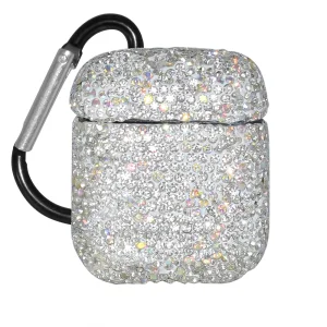 Plastic Case Diamonds for Airpods with buckle, Silver 3