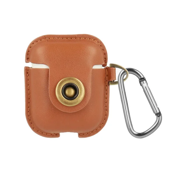 Leather Case for Airpods, Light Brown 1