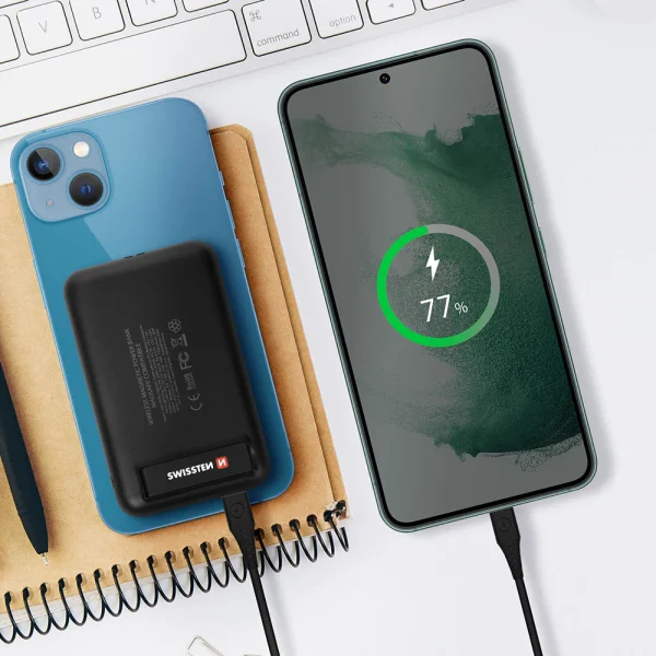 Универсална външна батерия SWISSTEN, FOR IPHONE 12, 12 PRO, 12 PRO MAX, 13, 13 MINI, 13 PRO MAX, 5000mAh, Черен 3