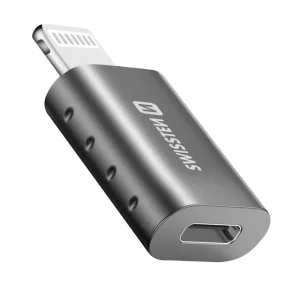Преходник SWISSTEN, Lightning (M) към USB-C (F), черен