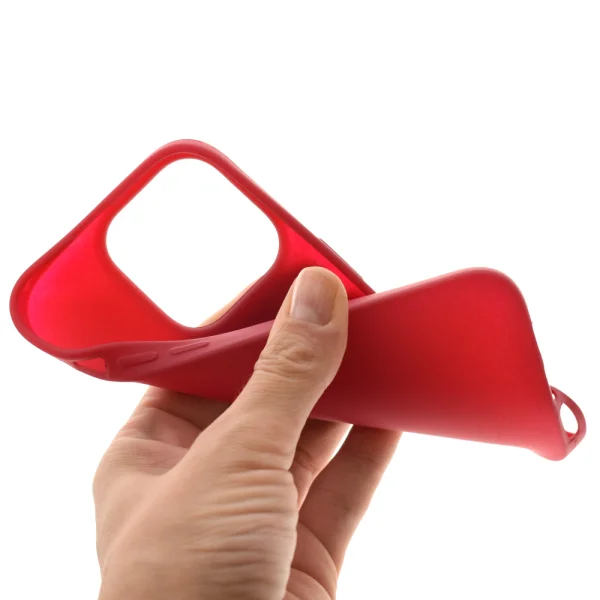 Силиконов калъф Level за iPhone 14 Pro, Червен 4