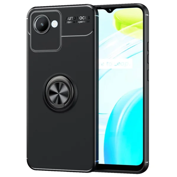 Ring Magnetic Silicone Case for Realme C30 4G, Black 1