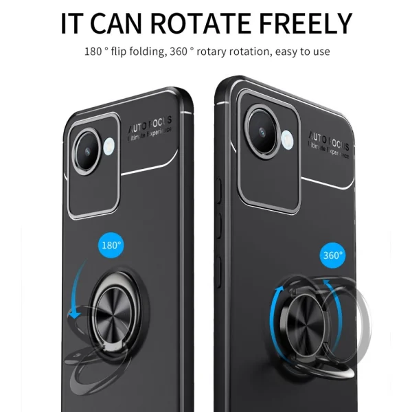 Ring Magnetic Silicone Case for Realme C30 4G, Black 4