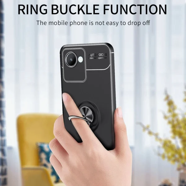 Ring Magnetic Silicone Case for Realme C30 4G, Black 5