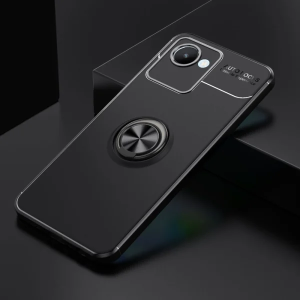 Ring Magnetic Silicone Case for Realme C30 4G, Black 2