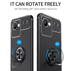 Ring Magnetic Silicone Case for Realme C30 4G, Black 4