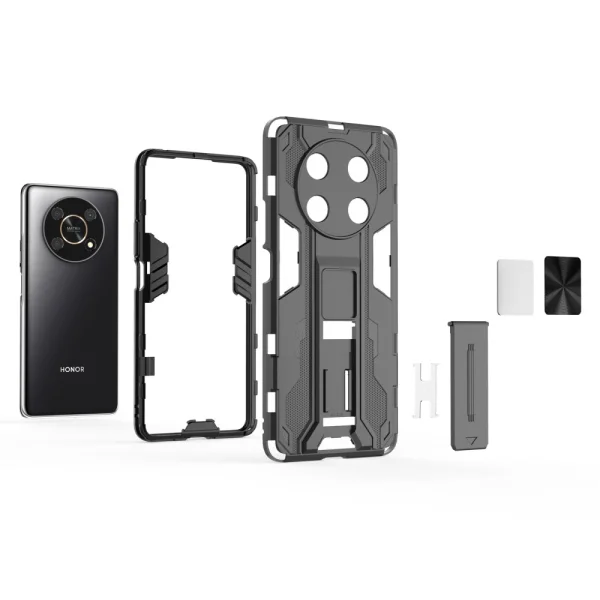 Удароустойчив гръб Vertical Kickstand за Honor X30 / X9 5G / Magic 4 Lite 5G, черен 5