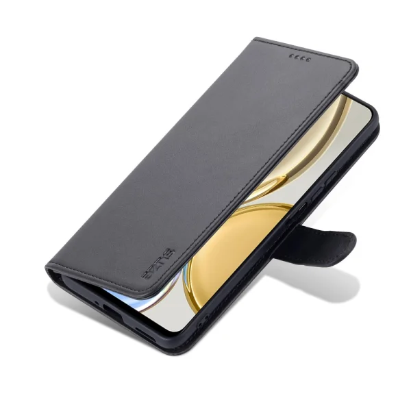 AZNS Leather Wallet Case for Honor X30 / X9 5G / Magic 4 Lite 5G, black 6