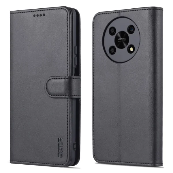 AZNS Leather Wallet Case for Honor X30 / X9 5G / Magic 4 Lite 5G, black 1