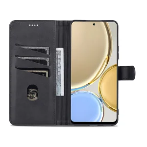 AZNS Leather Wallet Case for Honor X30 / X9 5G / Magic 4 Lite 5G, black 4