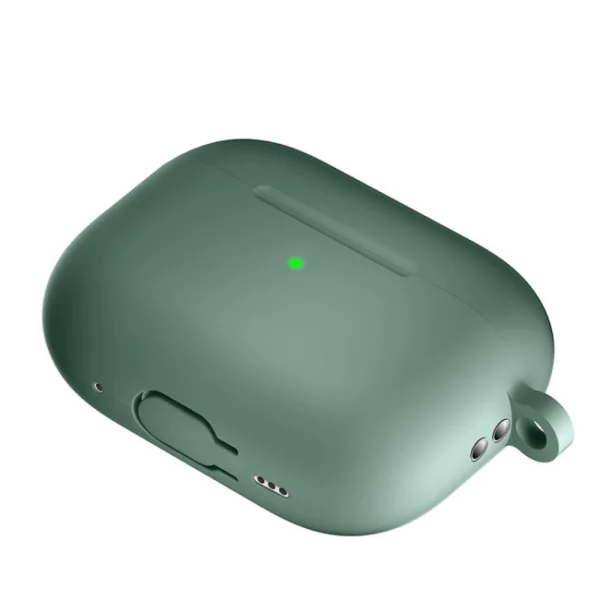 Силиконов калъф Anti-drop за слушалки AirPods Pro 2, Тъмно зелен 4