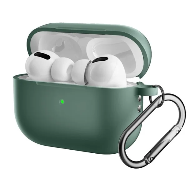 Силиконов калъф Anti-drop за слушалки AirPods Pro 2, Тъмно зелен 1