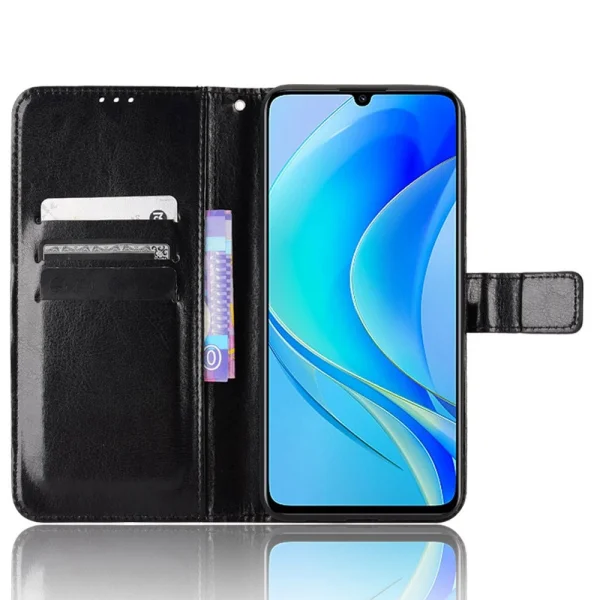 Калъф Тефтер Crazy Horse за Huawei nova Y70 4G / nova Y70 Plus 4G, черен 2