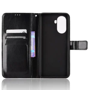 Калъф Тефтер Crazy Horse за Huawei nova Y70 4G / nova Y70 Plus 4G, черен 4