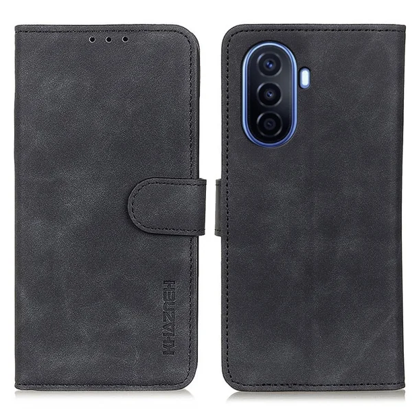 Калъф Тефтер KHAZNEH Retro Leather за Huawei nova Y70 4G,черен 1