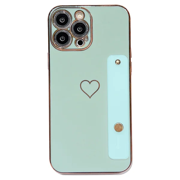 Силиконов калъф Heart за iPhone 13 Pro, Мента 1