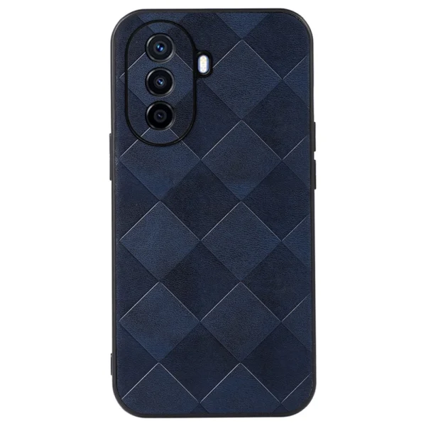 Shockproof case Leather Grid Texture for Huawei nova Y70 4G/nova Y70 Plus 4G/ Enjoy 50, blue 1