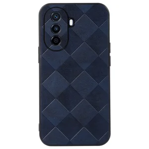 Удароустойчив калъф Leather Grid Texture за Huawei nova Y70 4G/nova Y70 Plus 4G/ Enjoy 50, син
